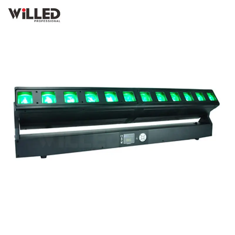 Lampu Bar Kontrol Piksel 12X40W Rgbw Bar Kesan Individual X4 20 Led Mencuci Zoom Lampu Kepala Bergerak