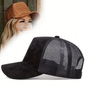 Gorra de running de 5 paneles perforada de alto rendimiento con orificios cortados a láser, gorra de béisbol impermeable tipo trucker - Product Image 3