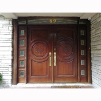 Portes de garage principales en bois de teck, entrée double porte en bois, arche sculptée antique, design moderne, double porte battante solide, design graphique