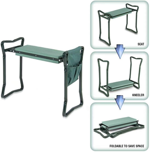 เก้าอี้พับได้สำหรับทำสวนแบบพกพา พร้อมเบาะรองนั่ง EVA และกระเป๋าใส่เครื่องมือ สำหรับทำสวน ทำงานในสวนกลางแจ้ง - Product Image 2