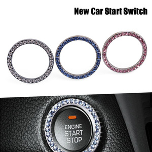 RASTP Car Interior Decorative Ring Crystal Bling Dashboard <b>Push</b> <b>Button</b> <b>Switch</b> Accessory Red Silver Blue - Product Image 5