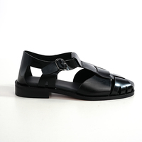 Sepatu Sandal Wanita Model Ankle Strap, Hak Rendah, Ujung Runcing, Slip-On, Kulit, OEM ODM Custom, untuk Semua Musim