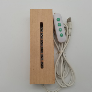 Bán buôn 3D hình chữ nhật LED ánh sáng ban đêm cơ sở dưới chuyển đổi chuyển đổi pin hoạt động <span class=keywords><strong>E27</strong></span> GU10 Đèn chủ cho gỗ ánh sáng ban đêm - Product Image 6