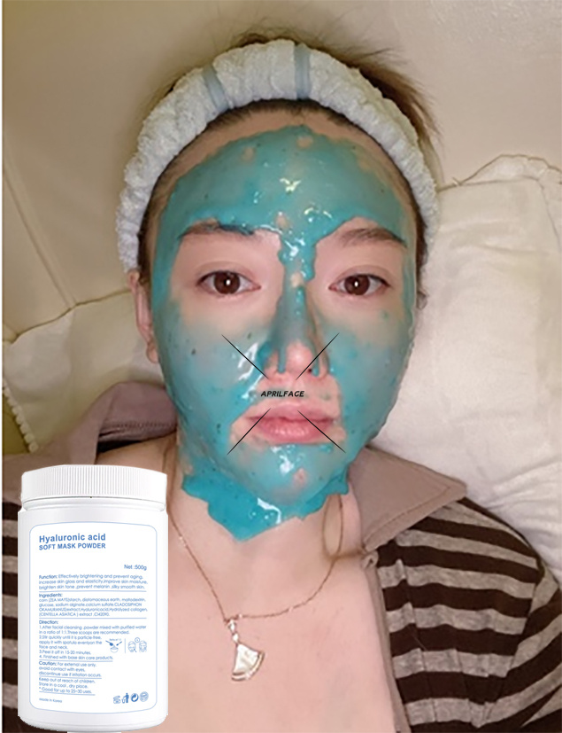 2022 Spirulina soft mask powder Hyaluronic acid  soft mask powder 300g per bottle
