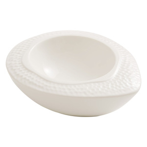 Plato de Cerámica Moderno Minimalista con Acabado Brillante en Forma de Huevo, Vajilla Blanca de Alta Gama para Hotel, Plato Artístico para Postre - Product Image 5