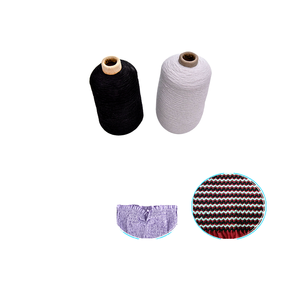 Hilo elástico cubierto de poliéster Precio bajo 1407575 Computadora Tejer plano Aguja gruesa Patrón teñido Costura Spandex Tejido - Product Image 2