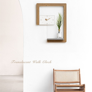 Nordic Style Wall <b>Clock</b> Rectangular <b>Battery</b> Powered Living Room Decorative Shelf <b>Clock</b> - Product Image 5