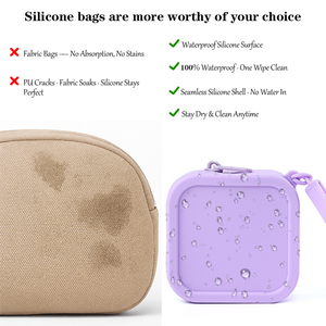 Custom Logo Pantone Silicone <b>Mini</b> Purse Square Wristlet Bag Non Toxic Soft Durable Waterproof Coin <b>Pouch</b> for FBA Dropshipping - Product Image 3