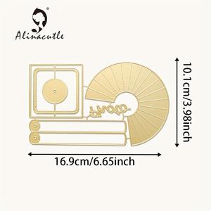 Carte cascade circulaire matrices de découpe en métal matrices dorées rotatives pour cadeau papier artisanat carte à la main faisant des cartes de voeux bricolage - Product Image 2