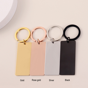 Tùy Chỉnh Trống Khắc Biểu Tượng Thanh Tự Làm Thép Không Gỉ Kim Loại Gương Đánh Bóng <span class=keywords><strong>Keychain</strong></span> Hình Chữ Nhật Bạc Tăng Vàng Đen <span class=keywords><strong>Keyring</strong></span> - Product Image 2