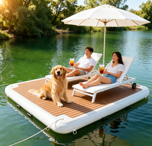 2026 Leisure Land Plateforme flottante gonflable en PVC personnalisée pour l'été, île de baignade, radeau et quai pour <span class=keywords><strong>jet</strong></span> <span class=keywords><strong>ski</strong></span> - Product Image 3