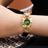 Montre pour femme GEDI de haute qualité, montre-bracelet à quartz rétro à cadran rond, élégante, avec bracelet en cuir et design étanche.