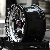 Jantes forgées Drag Beadlock 15x11 15x12 17x11 5x115 5x120, noires avec centre poli, pour Challenger Demon CTS-V Commodore