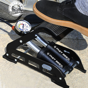 <span class=keywords><strong>Pompe</strong></span> à <span class=keywords><strong>pied</strong></span> antidérapante FAST BEE haute pression en acier à double tube Schrader/Presta pour vélo, voiture, moto et <span class=keywords><strong>VTT</strong></span> 120-180 PSI - Product Image 5