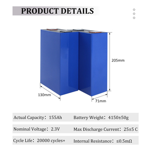 Batería LTO Yinlong de 2.3V y 155AH, Baterías de Litio de Grado A de Alta Capacidad, Descarga de 500A, BESS 215KWH, Gabinete - Product Image 4