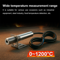 Termometer IR Sensor suhu inframerah non-kontak baja tahan karat untuk manufaktur kaca metalurgi mendukung OEM & ODM