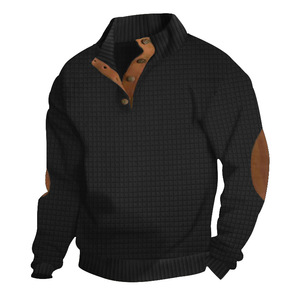 <span class=keywords><strong>Felpa</strong></span> Casual da <span class=keywords><strong>Uomo</strong></span> Primaverile e Autunnale con <span class=keywords><strong>Colletto</strong></span> Alto, Maniche Lunghe e Motivo a Quadretti - Product Image 3