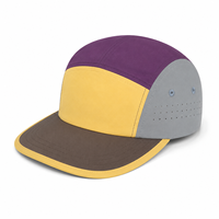 Casquette de baseball unisexe personnalisable en nylon respirant, imperméable, à 5 panneaux, color-block, ajustable, pour adultes, idéale pour l'extérieur printemps-été
