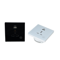 Adaptador de enchufe de cargador de pared USB, panel de toma de corriente universal, interruptor blanco