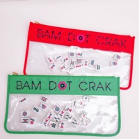 Pochette de rangement grande taille pour femmes, personnalisable par broderie, pour les fêtes, organisateur de Mahjong, sac pour tuiles de Mahjong, sacs transparents en PVC anti-eau avec fermeture éclair