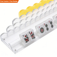 Pousseur de Mahjong Transparent de Luxe Ondulé 18/20/21/24 Pouces, Règle Festonnée Multicolore, Support de Jeu de Mahjong Ondulé pour Divertissement Familial
