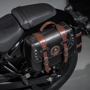 Sac à dos en cuir vintage pour <span class=keywords><strong>homme</strong></span>, inspiré des motos de type Cafe Racer, sac de voyage rétro avec poches latérales - Product Image 3