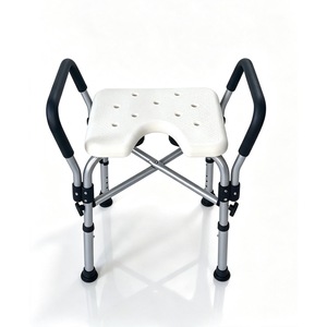 Chaise de douche en alliage d'aluminium, tabouret de bain carré en forme de U avec accoudoirs pour équipement de sécurité dans la salle de bain - Product Image 4