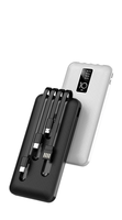 Batterie externe portable 4 en 1 avec logo personnalisé, haute capacité 20000 mAh, USB, chargeur mobile avec écran LED