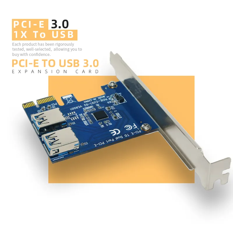 محول Pci-e إلى Pci-e, محول 1 إلى 2 Pci-express فتحة 1x إلى 2 Usb 3.0 محول Pcie بطاقة Pcie Riser