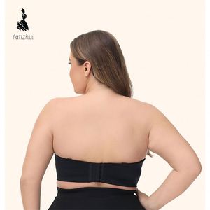 Sujetador sin tirantes YZ 2026 para mujer, con ligera forro, para busto grande, antideslizante, con aros, cobertura total, talla grande - Product Image 4