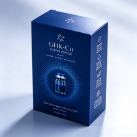 Boîte personnalisée haut de gamme pour flacons de peptides de 3 ml, 5 ml, 10 ml avec plateau intérieur en plastique, emballage de peptides GHK Cu