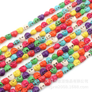 Tête de squelette turquoise perles dispersées accessoires de bricolage tête de fantôme de pin explosif perles de matériau semi-fini - Product Image 6