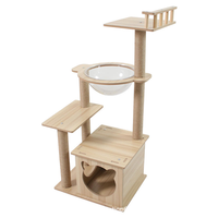 Arbre à chat de luxe écologique Manji Factory pour petits animaux, en bois et plastique durables, griffoir interactif pour animaux de compagnie