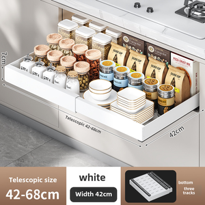 Estantes Extensibles para Gabinetes de Cocina, Organizador Multifuncional Moderno de Acero Inoxidable para Cubiertos - Product Image 3
