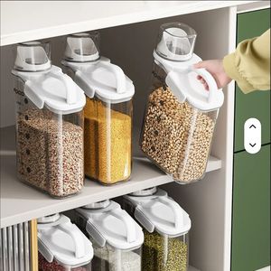 キッチン機構ドライフードストレージコンテナプラスチック注入に含まれる犬のフードストレージ測定カップシリアルライスストレージ - Product Image 5