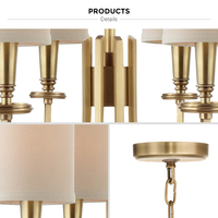 Hot Hot Style 8 Lumière Simple Home Decor Laiton Chine Lustres pour Salon