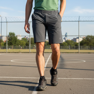 Shorts da uomo in stile High Street 100% cotone elasticizzato in vita Jogger Bermuda Shorts in tessuto Logos decorazione cucitura 5 pollici - Product Image 3