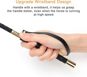 승마용 채찍 18인치 PU 가죽 더블 슬래퍼 승마 액세서리 프리미엄 승마용 채찍 승마 스포츠용 - Product Image 5