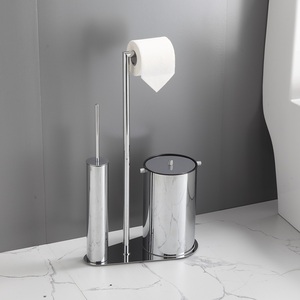 <span class=keywords><strong>Porta</strong></span> <span class=keywords><strong>carta</strong></span> <span class=keywords><strong>igienica</strong></span> indipendente in acciaio inossidabile con scopino per rifiuti integrato - Product Image 6