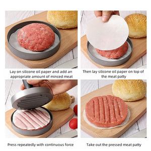Prensa Manual para Hamburguesas Mini, <span class=keywords><strong>Fácil</strong></span> de Desmoldar, Antiadherente, con Mango de Madera, Molde de Aleación de Aluminio para Hacer Hamburguesas Caseras - Product Image 5