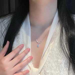 Collar de Plata de Ley S925 con Lágrimas de Sirena y Circonita en Forma de Gota de Agua, Exquisito y Lujoso Estilo Coreano, Versátil, Colgantes y Dijes Finos - Product Image 3