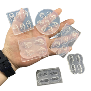 Moules en silicone transparent de qualité alimentaire pour nail art <span class=keywords><strong>japonais</strong></span>, motifs papillon, coquillage, rose, forme rectangulaire pour manucure DIY - Product Image 1
