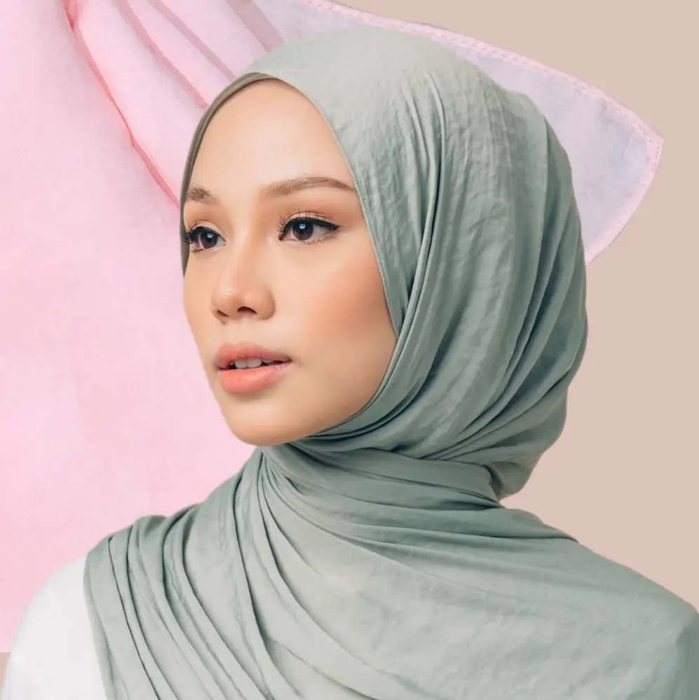 2022 new underscarf custom plain instant chiffon hijab with inner jersey bonnet caps headscarf shawl scarf