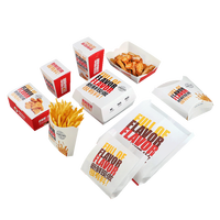 Boîte d'emballage alimentaire en forme de bateau non pliable pour frites et nuggets de poulet