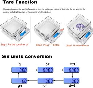 0.01g 500G เครื่องชั่งน้ำหนักดิจิตอลในครัวอิเล็กทรอนิกส์อัจฉริยะขนาดพกพาสำหรับใส่อาหารกาแฟ - Product Image 2