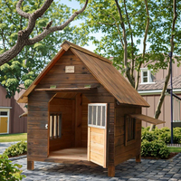 Luxe moderne all-season grote hondenverblijf regenbestendige buiten houten hondenkennel met knoopsluiting solide dierenontwerp hondenhuis kooi OEM
