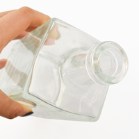 Bouteilles de vin en verre transparentes carrées cylindriques 375ml/500ml/750ml Bouteilles de whisky, de liqueur et de boissons Emballage personnalisé Bouchon en liège