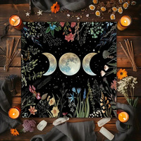 Tapis de jeu portable et pliable en boue de diatomée à motif personnalisé, taille 800mm*800mm, antidérapant, insonorisant, pour cartes de tarot américaines et mahjong