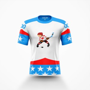 Tùy chỉnh thăng hoa in Polyester Ice Hockey Áo sơ mi tùy chỉnh t Áo sơ mi Hockey Jersey ngắn tay áo - Product Image 4