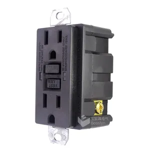 Factory Wholesale Black 15A GFCI Outlet Duplex Tamper Resistant Receptacle